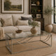 Tempered Glass Top Coffee Table with Metal Tubular Legs, Chrome and Clear