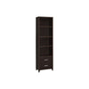 3 Shelf Wooden Media Tower with 2 Drawers, Dark Brown