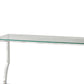 Glass Top Sofa Table with Metal Frame and Mirror Shelf, Chrome By Casagear Home