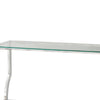 Glass Top Sofa Table with Metal Frame and Mirror Shelf, Chrome By Casagear Home