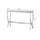 Glass Top Sofa Table with Metal Frame and Mirror Shelf Chrome By Casagear Home BM220309