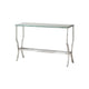 Sofa Table | Glass Top | Metal Frame | Mirror Shelf | Chrome