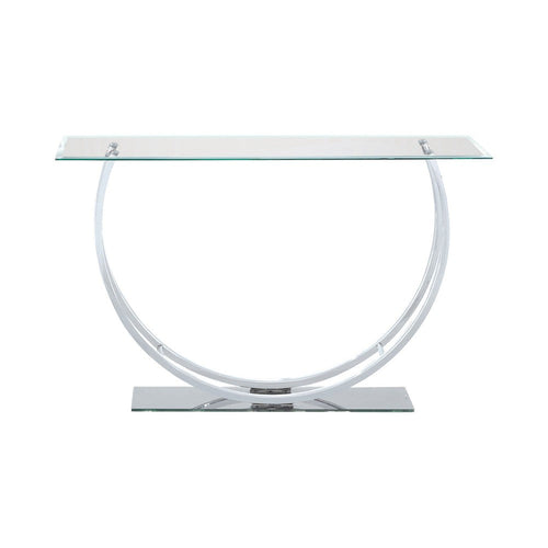 Sofa Table | Contemporary U Shape Glass Top | Silver