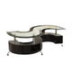 Coffee Table | Contemporary S Shape Wood Base | Glass Top | Silver & Brown
