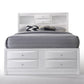 8 Drawer Eastern King Bed with Bookcase Headboard and Round Knobs White By Casagear Home BM220325