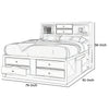 8 Drawer Eastern King Bed with Bookcase Headboard and Round Knobs, White