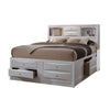 8 Drawer Eastern King Bed with Bookcase Headboard and Round Knobs, White By Casagear Home