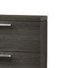 2 Drawer Wooden Nightstand with Bar Pulls and Panel Support Gray BM220326