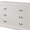 6 Drawer Wooden Dresser with Metal Hanging Pulls and Bracket Feet White By Casagear Home BM220334