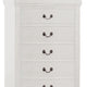 47 5-Drawer Chest with Metal Hanging Pulls White By Casagear Home BM220335