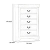 47 5-Drawer Chest with Metal Hanging Pulls White By Casagear Home BM220335