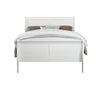 Wooden Full Bed with Panel Design Sleigh Headboard and Footboard White By Casagear Home BM220336