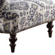 Tufted Back Chair with 1 Accent Pillow and Tribal Design Blue and White BM220349