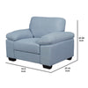 Transitional Fabric Upholstered Chair with Pillow Top Armrests Light Blue By Casagear Home BM220388