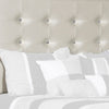 Faux Crystal Tufted Fabric Queen Headboard with Straight Legs White By Casagear Home BM220400