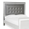 Twin Headboard | Faux Crystal Tufted Fabric | LED Trim | Gray