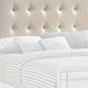 Faux Crystal Tufted Fabric Twin Headboard with LED Trim White By Casagear Home BM220406