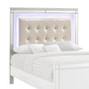 Twin Headboard | Faux Crystal Tufted Fabric | LED Trim | White