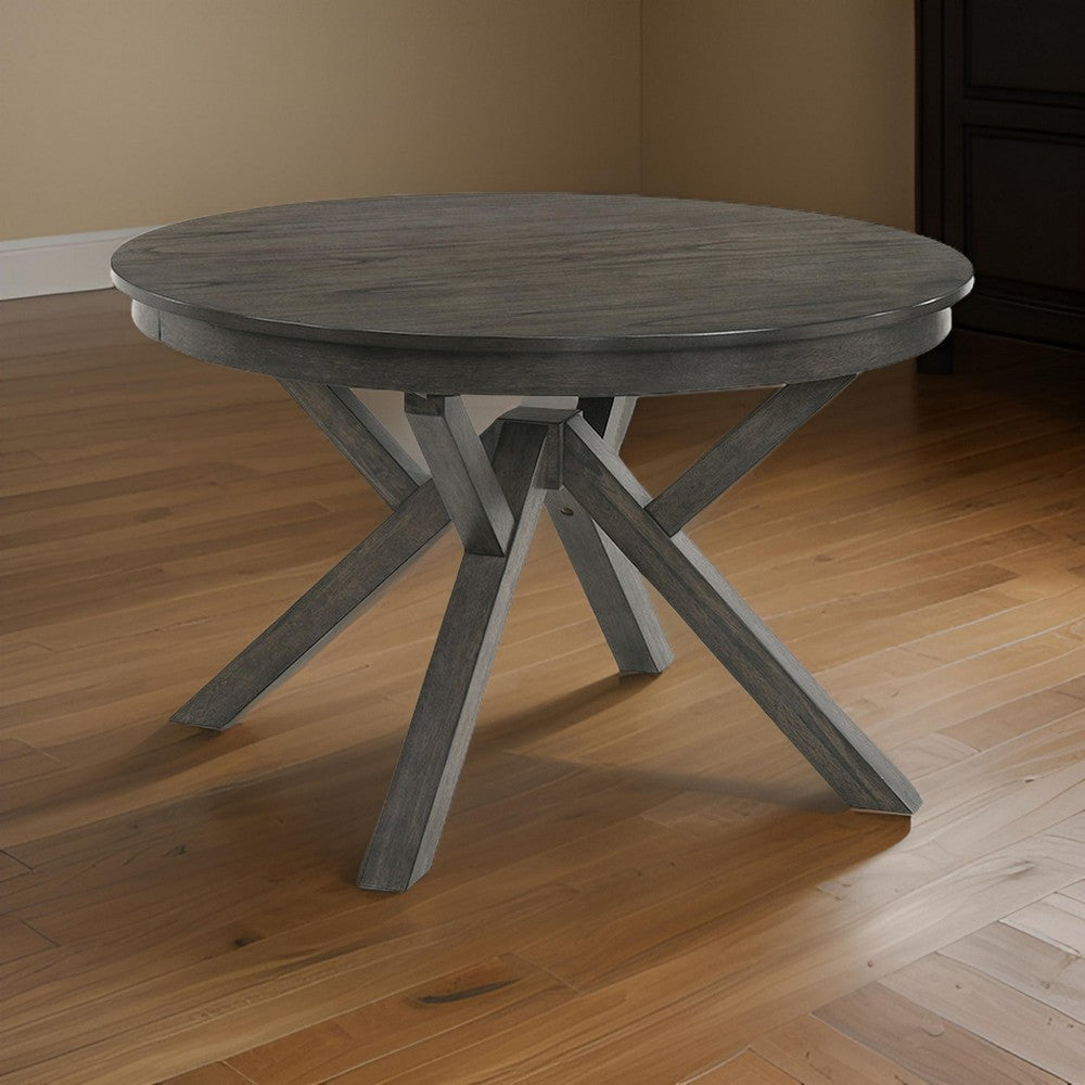 Rectangle Top Wooden Dining Table with X Shaped Legs and Trestle Base Gray By Casagear Home BM220407