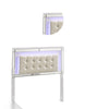 Full Size Headboard | Modern Wood | LED & Glass Trim | White