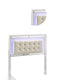Full Size Headboard | Modern Wood | LED & Glass Trim | White