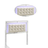 Full Size Headboard | Modern Wood | LED & Glass Trim | White