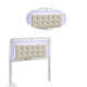 Full Size Headboard | Modern Wood | LED & Glass Trim | White