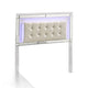 Full Size Headboard | Modern Wood | LED & Glass Trim | White