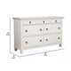 7 Drawer Wooden Dresser with Ring Pulls and Molded Top, White