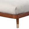Queen Platform Bed with Slat Back Rattan Headboard, Brown