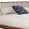 Queen Platform Bed with Slat Back Rattan Headboard, Brown