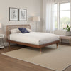 California King Bed | Platform | Slat Back Rattan Headboard | Brown