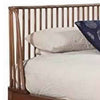 Standard King Platform Bed with Slat Back Rattan Headboard, Brown