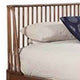 Standard King Platform Bed with Slat Back Rattan Headboard, Brown