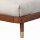 Standard King Platform Bed with Slat Back Rattan Headboard, Brown