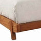Queen Platform Bed with Angled Block Legs and Grain Details, Brown