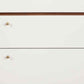 3 Drawer Wood Chest with Round Pulls and Angled Legs Small,White and Brown By Casagear Home BM220498