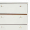 4 Drawer Wood Chest with Round Pulls and Angled Legs, White and Brown