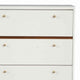 4 Drawer Wood Chest with Round Pulls and Angled Legs, White and Brown