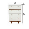 4 Drawer Wood Chest with Round Pulls and Angled Legs, White and Brown