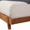 California King Platform Bed with Angled Block Legs and Grain Details,Brown