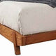 California King Platform Bed with Angled Block Legs and Grain Details,Brown