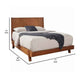 California King Platform Bed with Angled Block Legs and Grain Details,Brown