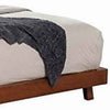 Standard King Platform Bed with Angled Block Legs and Grain Details, Brown