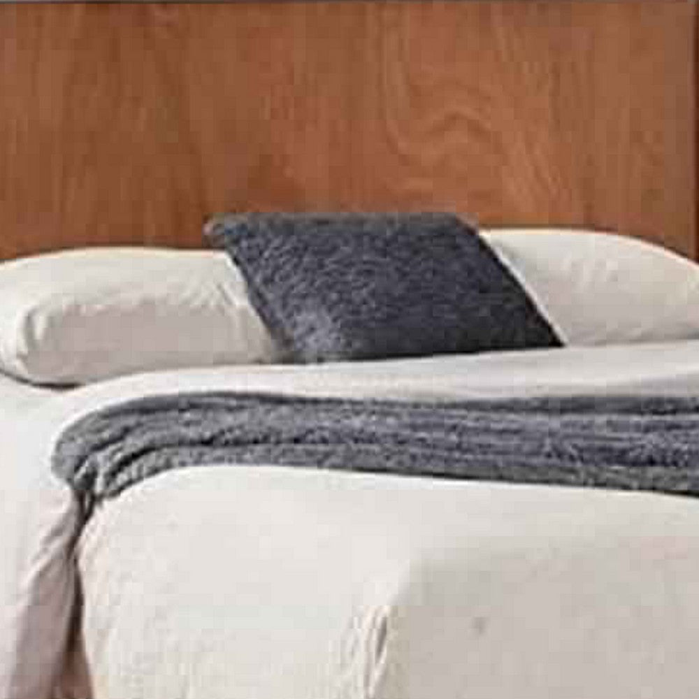 Standard King Platform Bed with Angled Block Legs and Grain Details, Brown