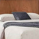 Standard King Platform Bed with Angled Block Legs and Grain Details, Brown