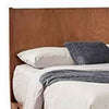 Standard King Platform Bed with Angled Block Legs and Grain Details, Brown