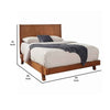 Full Platform Bed with Angled Block Legs and Grain Details Brown By Casagear Home BM220502