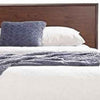 Queen Platform Bed with Angled Legs and Grain Details, Dark Brown