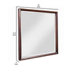 Transitional Style Rectangular Mirror with Wooden Frame, Brown